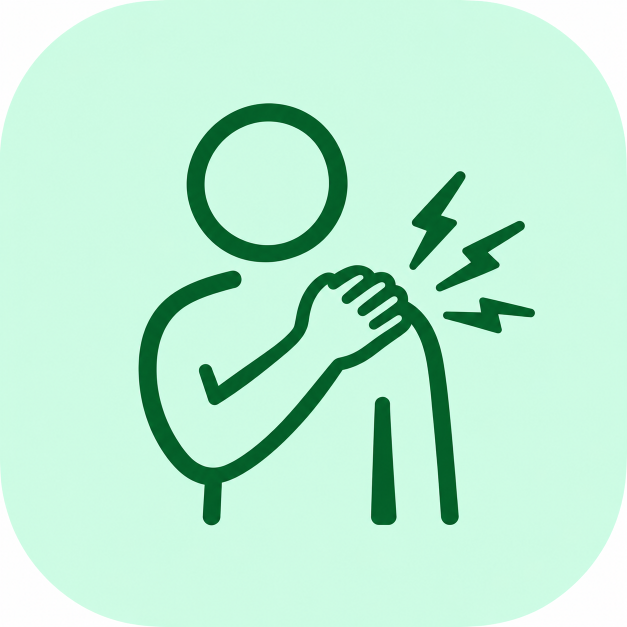 Icon: shoulder stiffness and pain