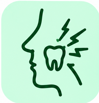 Icon: upper jaw and tooth pain from sinusitis